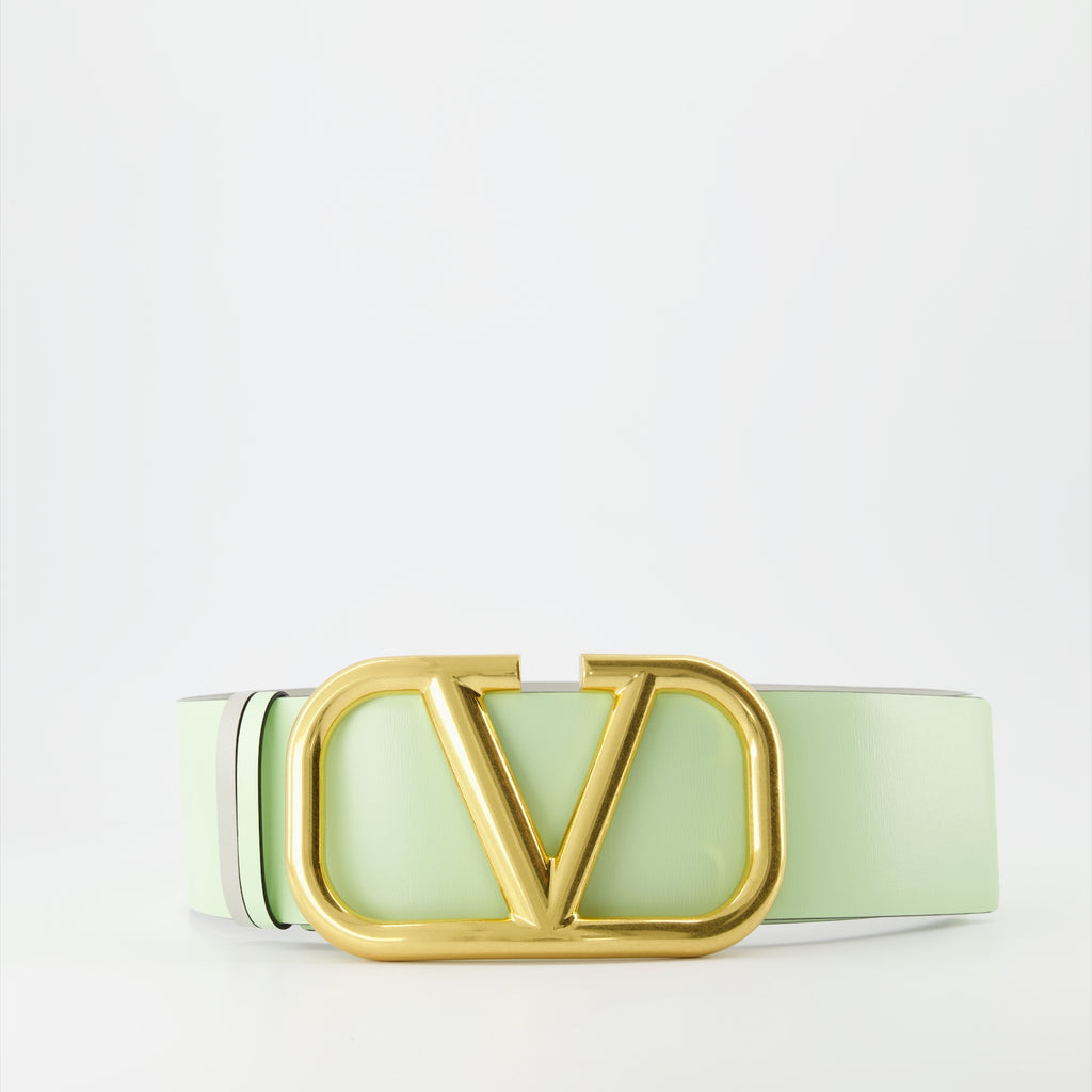 Cintos Ceinture VLogo réversible Valentino Garavani Verde Femme