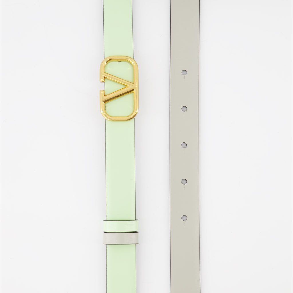 Cintos Ceinture VLogo réversible Valentino Garavani Verde Femme