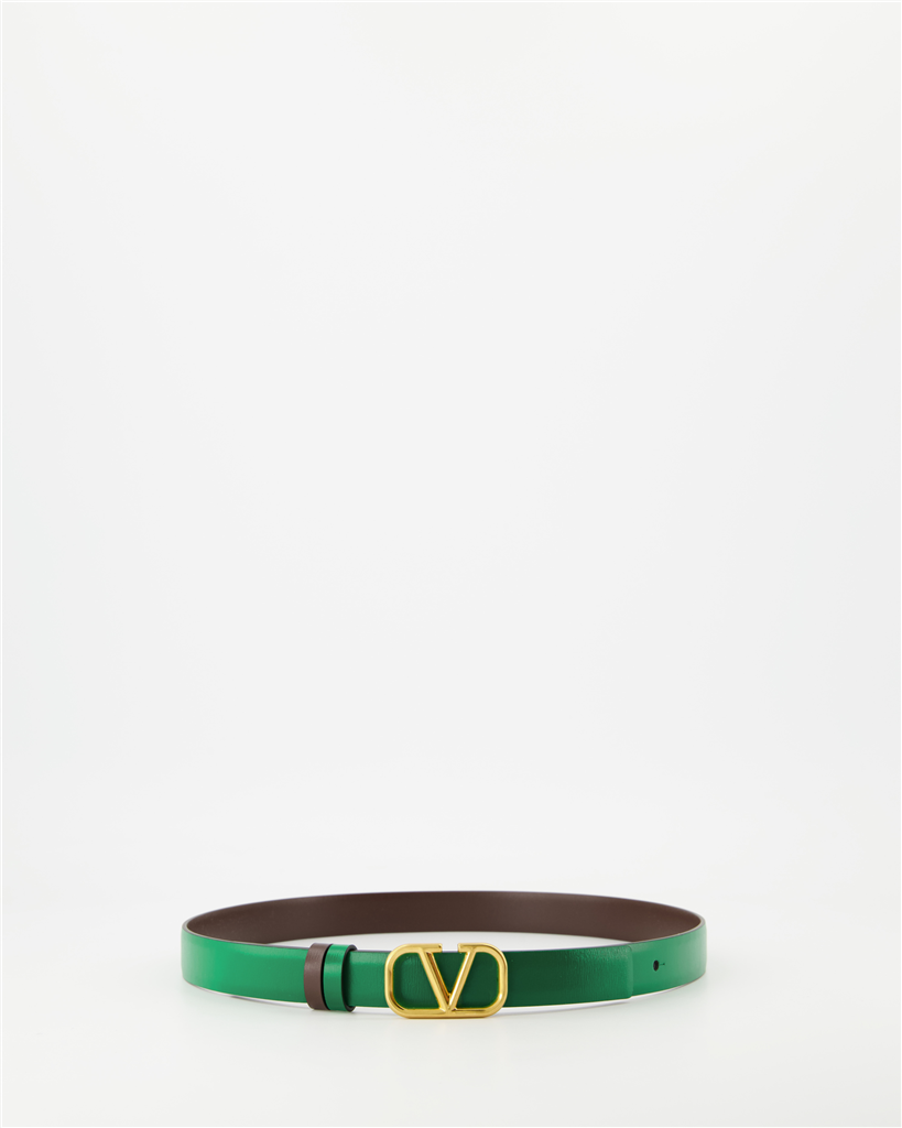 Cintos Ceinture VLogo réversible Valentino Garavani Verde Femme