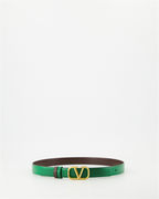 Cintos Ceinture VLogo réversible Valentino Garavani Verde Femme