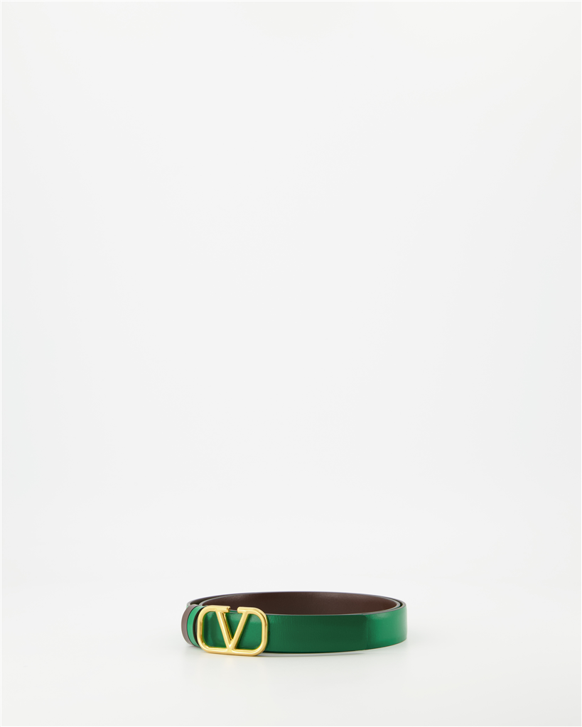 Cintos Ceinture VLogo réversible Valentino Garavani Verde Femme