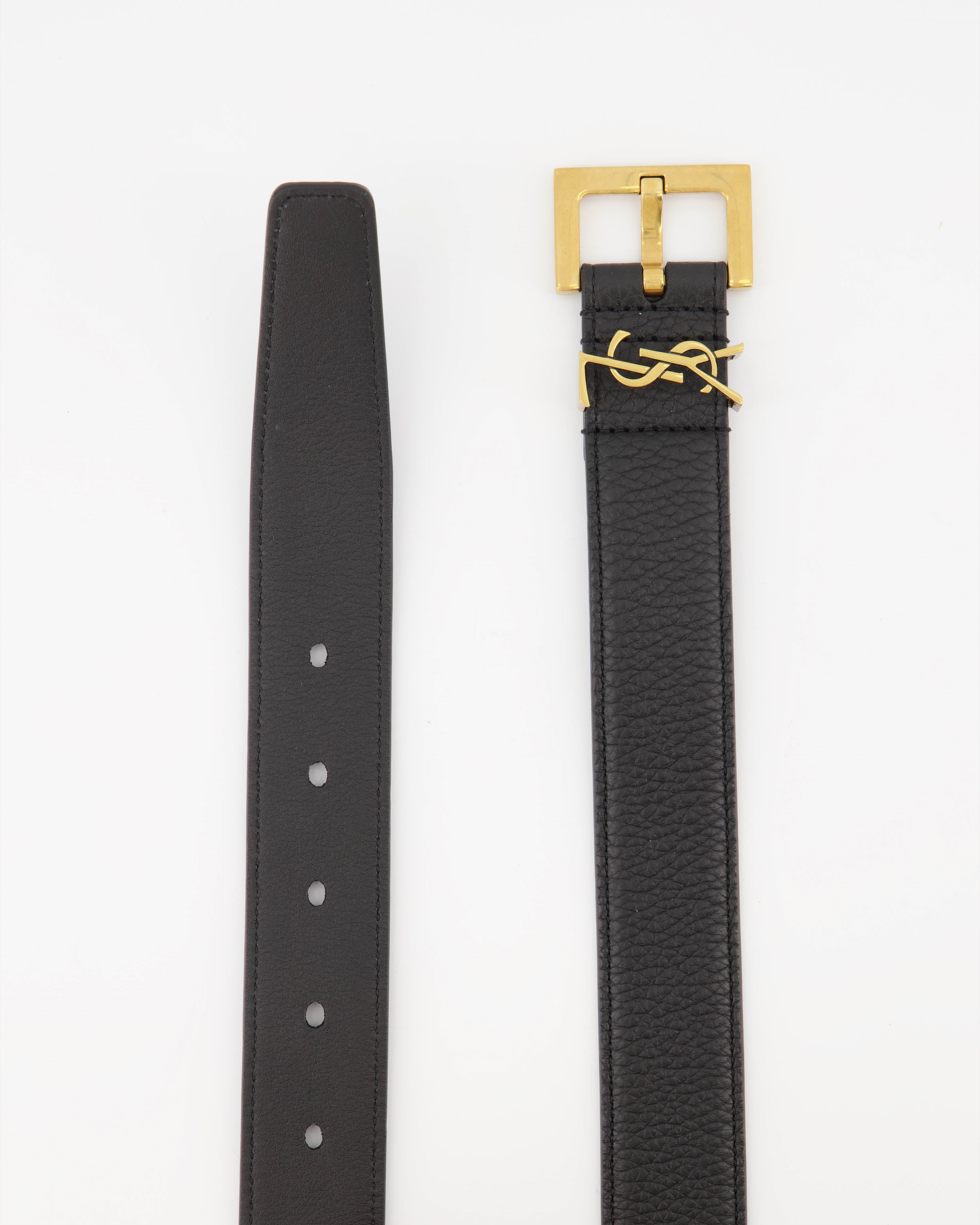 Cintos Ceinture YSL Saint Laurent Preto Homme