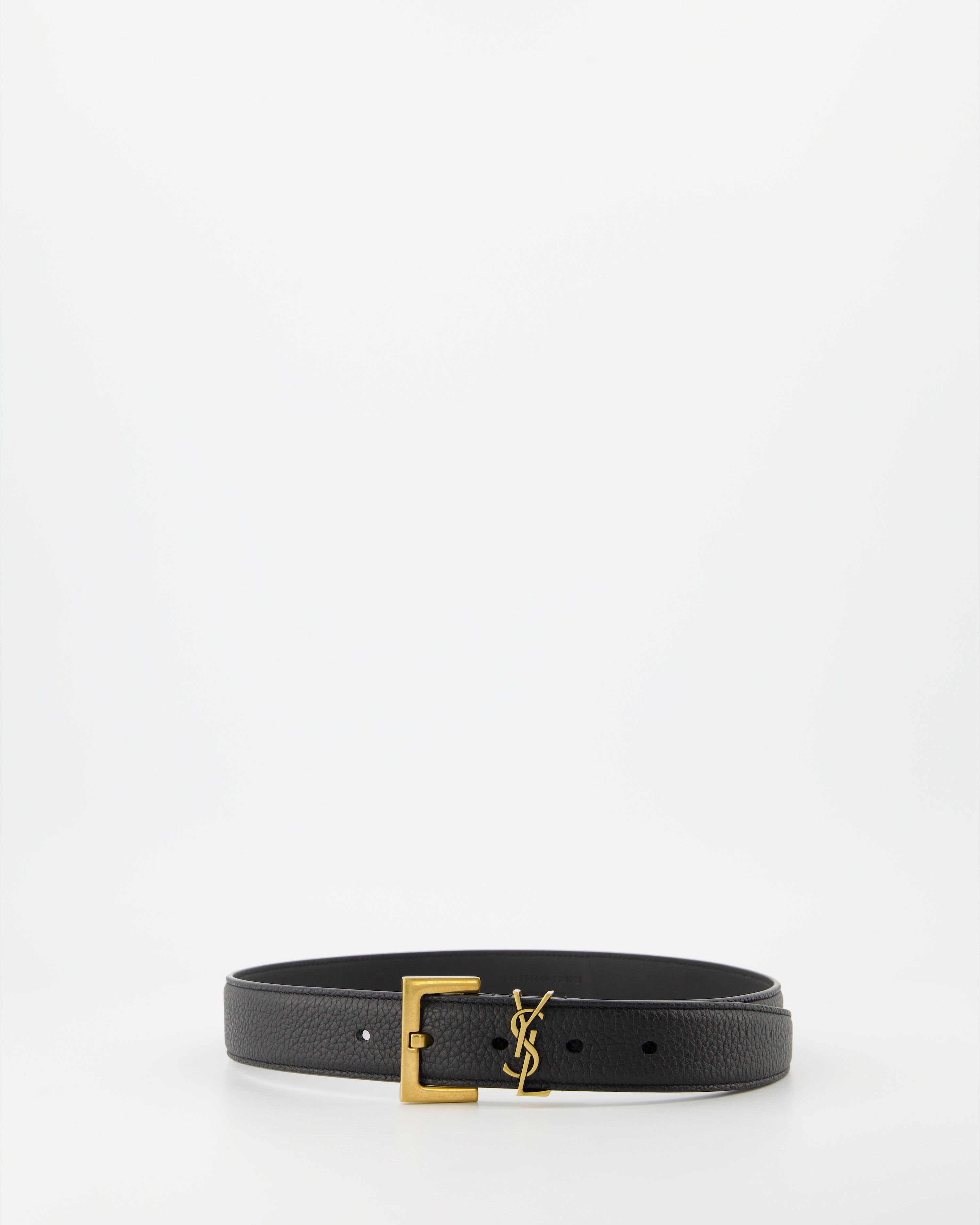 Cintos Ceinture YSL Saint Laurent Preto Homme