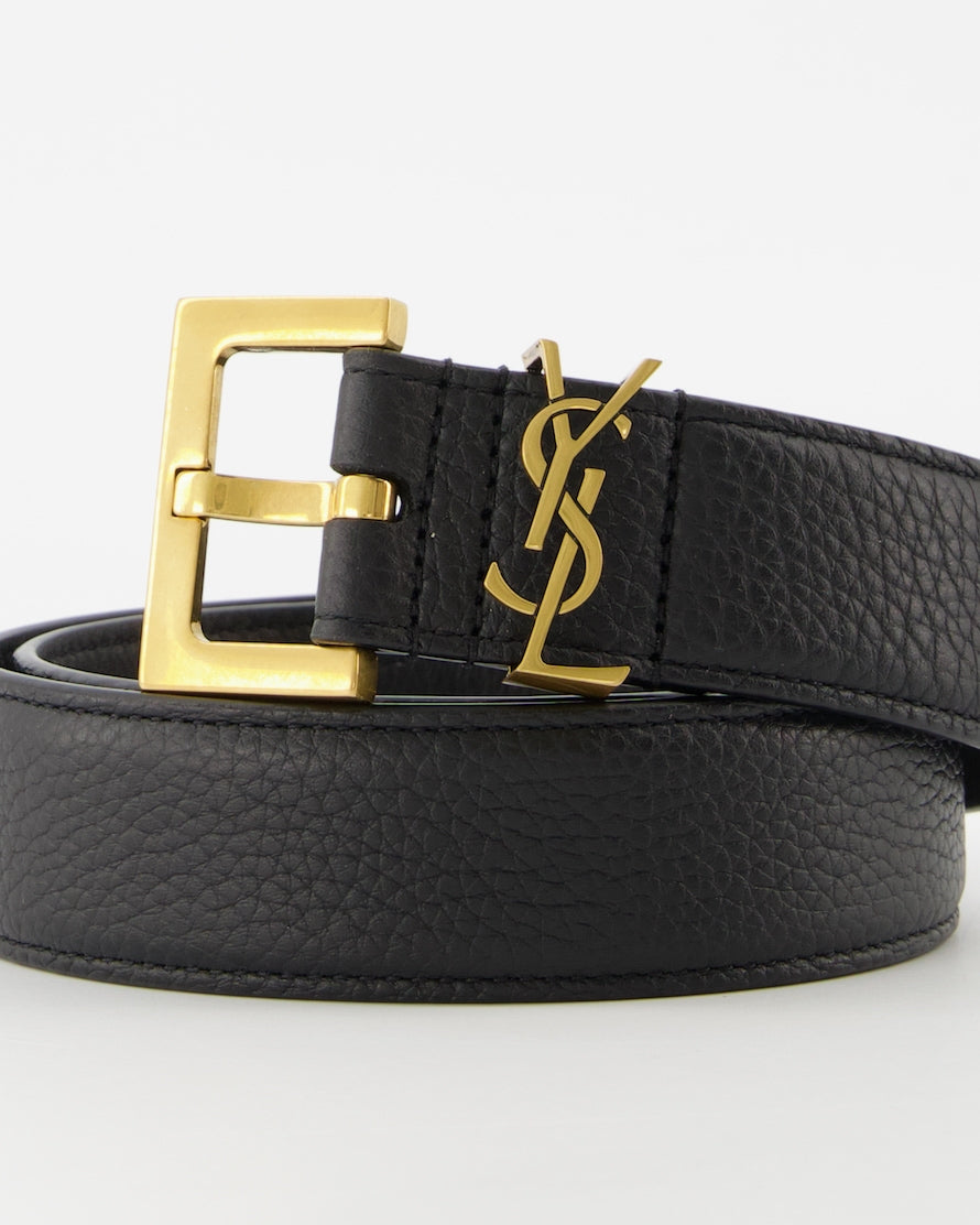 Cintos Ceinture YSL Saint Laurent Preto Homme