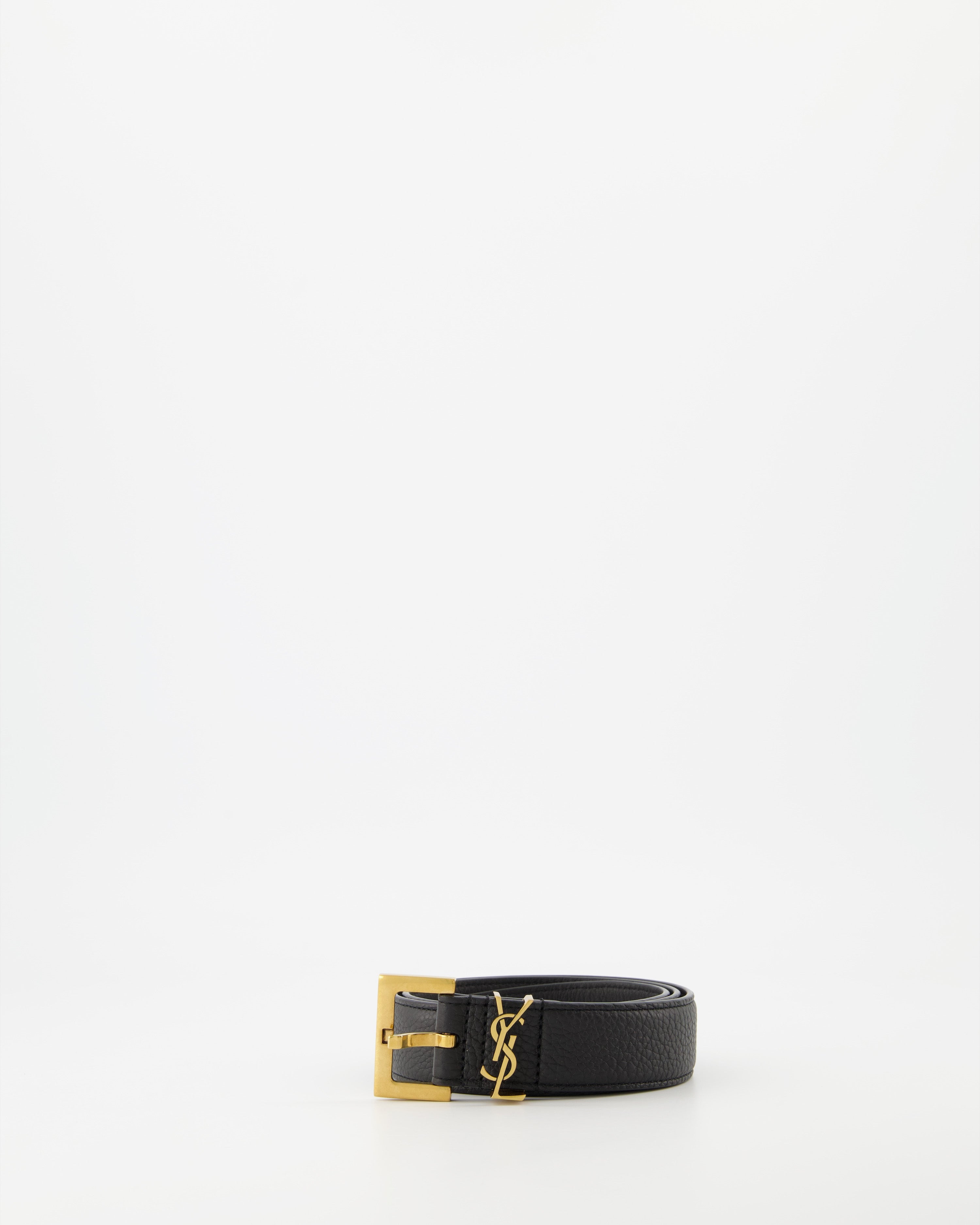 Cintos Ceinture YSL Saint Laurent Preto Homme