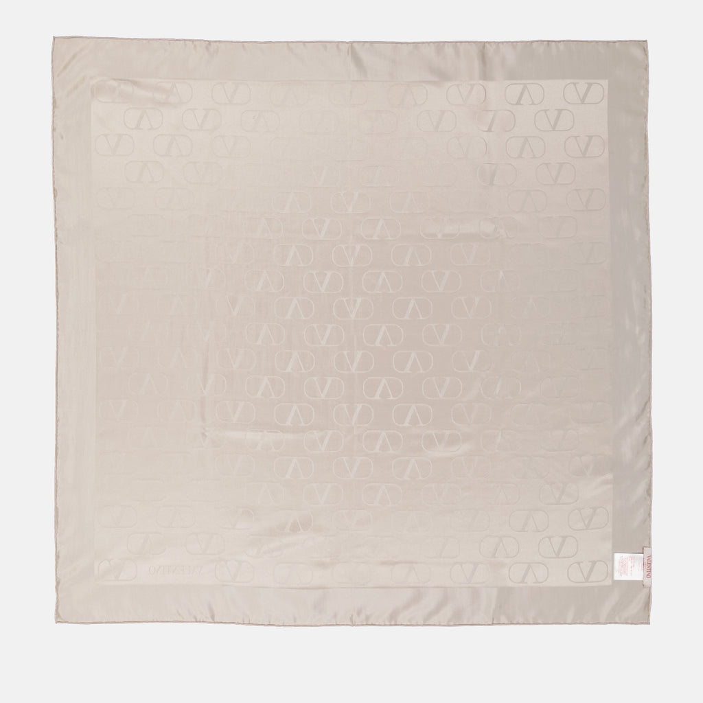 Lenços e luvas Châle en soie VLogo Signature Valentino Garavani Bege Femme