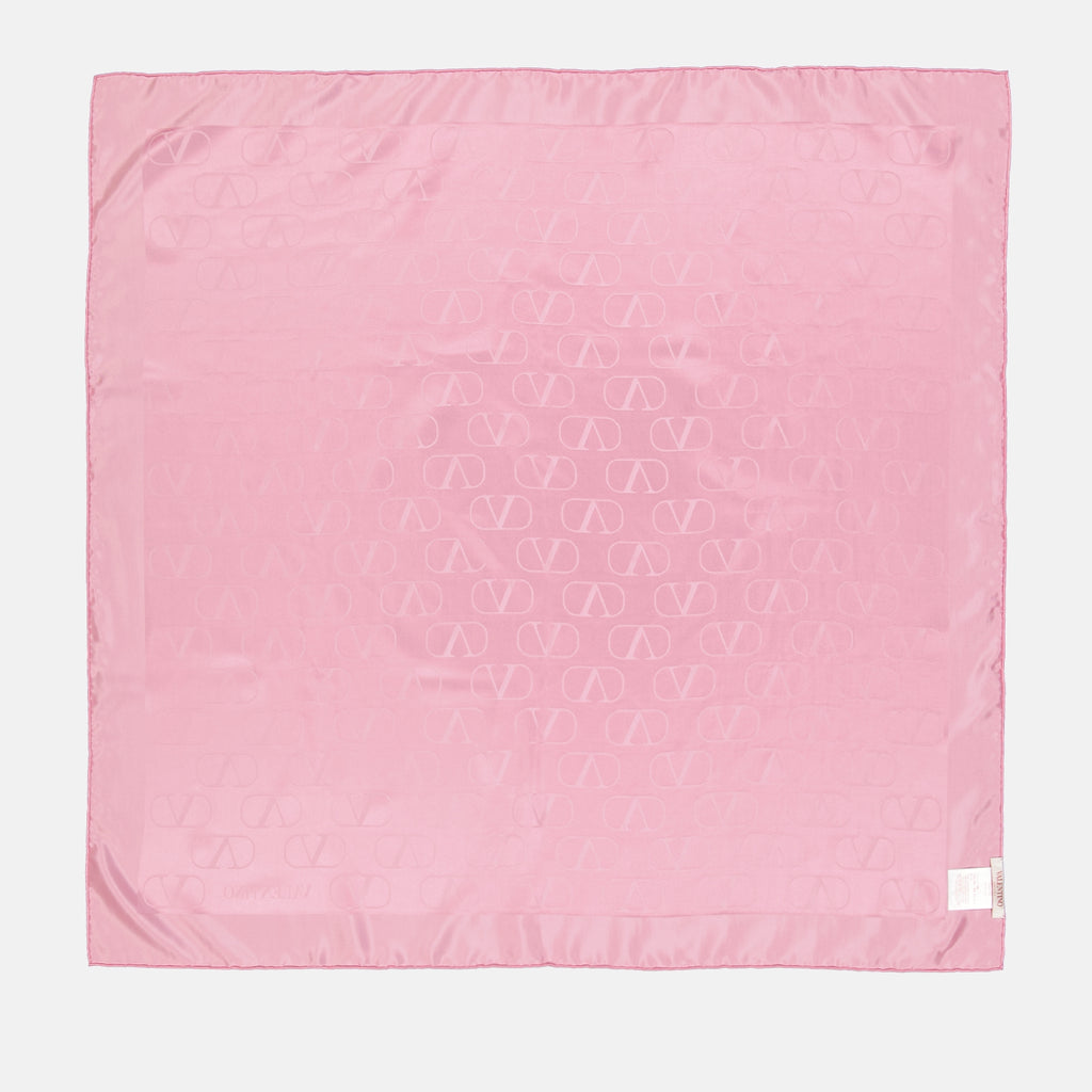 Lenços e luvas Châle en soie VLogo Signature Valentino Garavani Rosa Femme