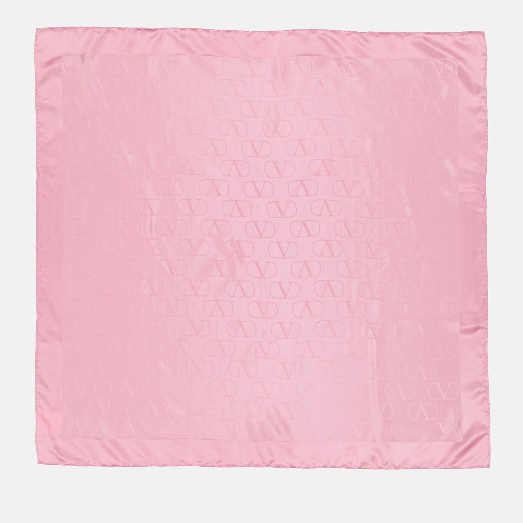 Lenços e luvas Châle en soie VLogo Signature Valentino Garavani Rosa Femme