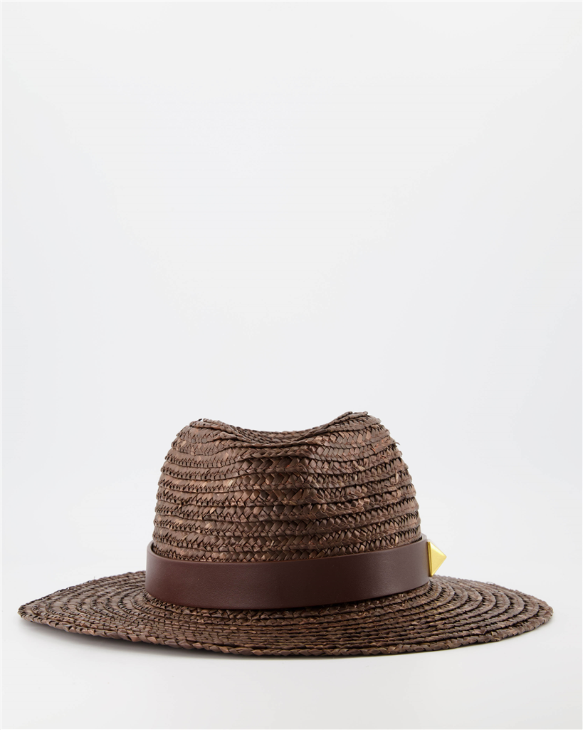 Lenços e luvas Chapeau One Stud Valentino Garavani Marrom Femme