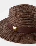 Lenços e luvas Chapeau One Stud Valentino Garavani Marrom Femme