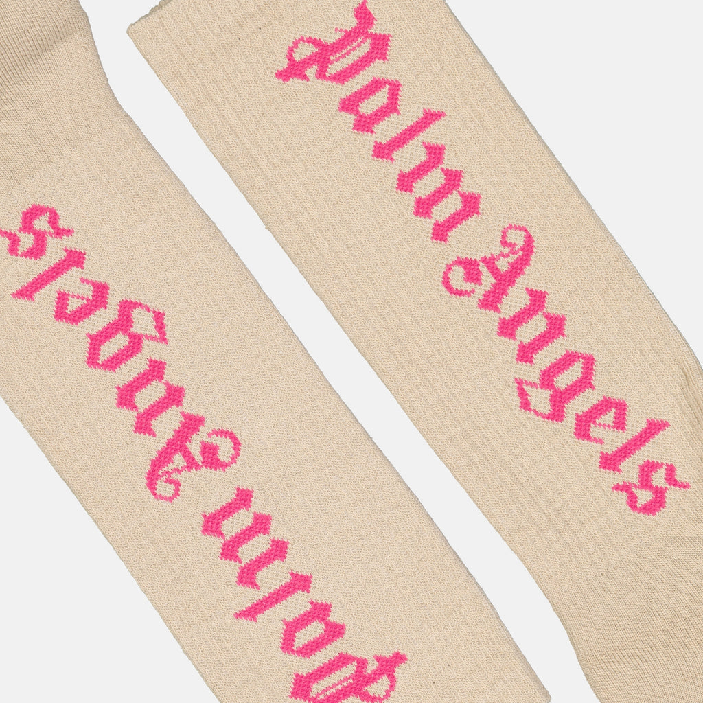 Roupa íntima e homewear Chaussettes à logo Palm Angels Bege Homme