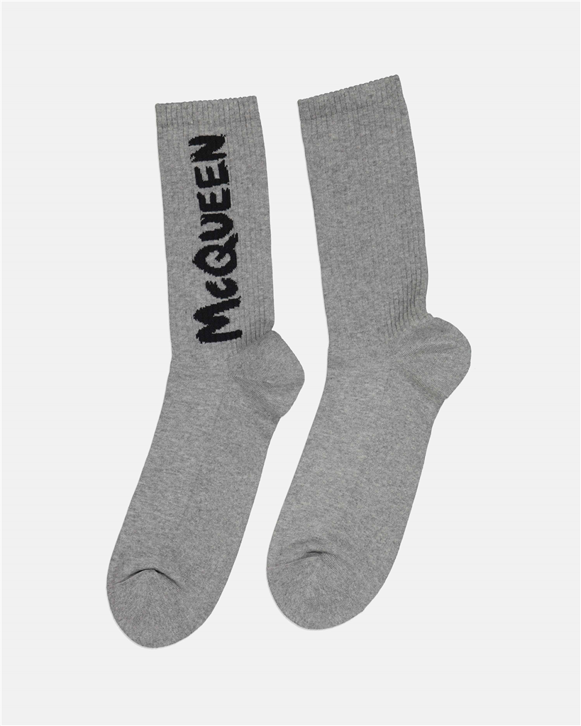 Ropa interior y homewear Chaussettes Graffiti Alexander McQueen Gris Homme