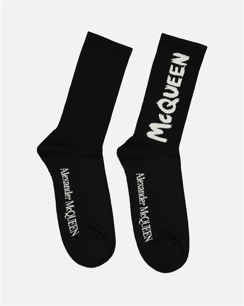 Roupa íntima e homewear Chaussettes Graffiti Alexander McQueen Preto Homme
