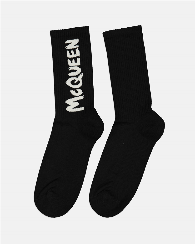 Roupa íntima e homewear Chaussettes Graffiti Alexander McQueen Preto Homme