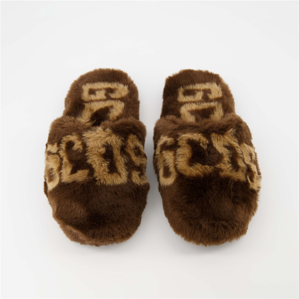 Underwear and homewear Logo slippers GCDS Brown Unisex