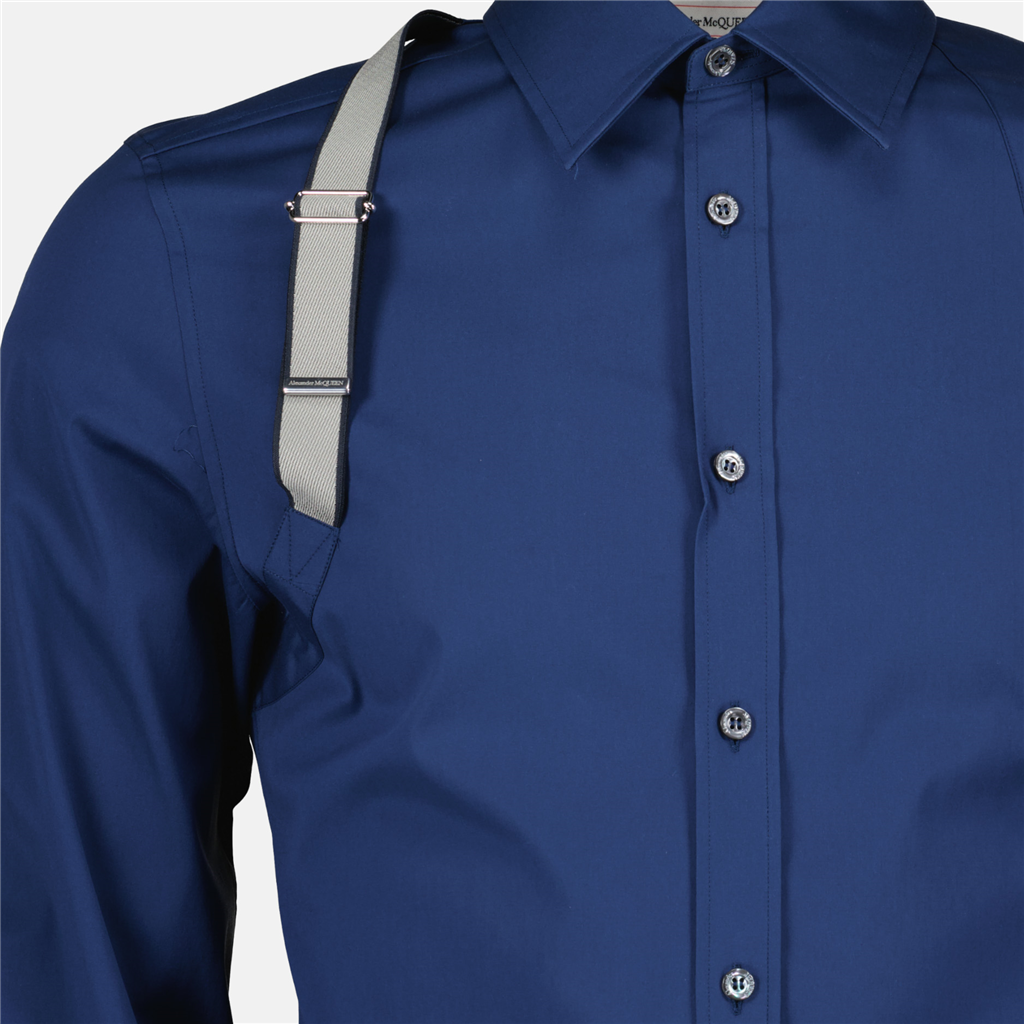 Camisas Chemise à bretelle Alexander McQueen Azul Homme