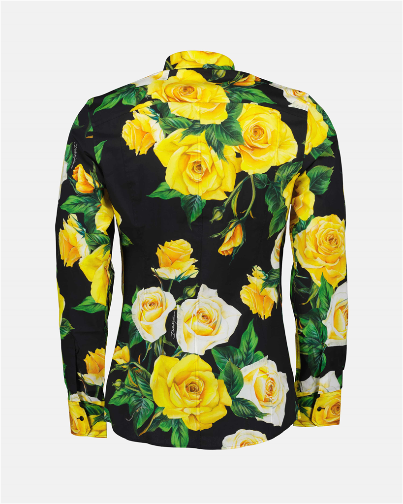 Camisetas Chemise à imprimé roses Dolce & Gabbana Amarillo Homme