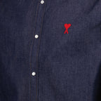 Camisas Chemise à logo Ami PARIS Azul Unissex