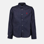 Camisas Chemise à logo Ami PARIS Azul Unissex