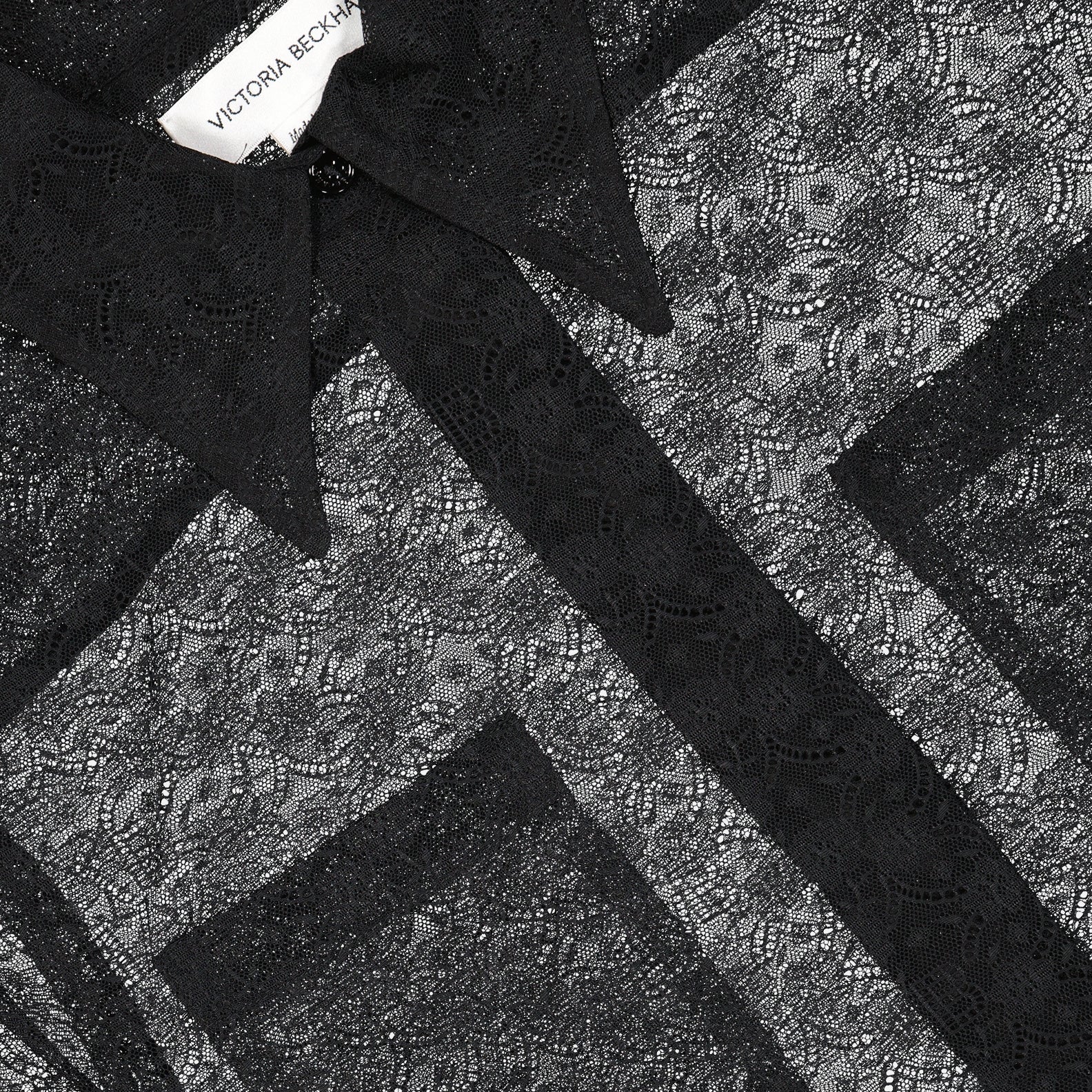 Chemise ajourée en tissu transparent noir