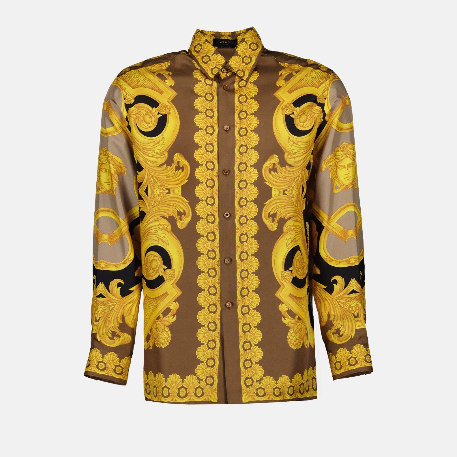 Camisas Chemise Barocco 660 Versace Amarillo Homme