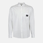 Camisas Chemise à logo plaque Dolce & Gabbana Branco Homme