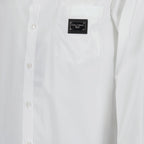 Camisas Chemise à logo plaque Dolce & Gabbana Branco Homme