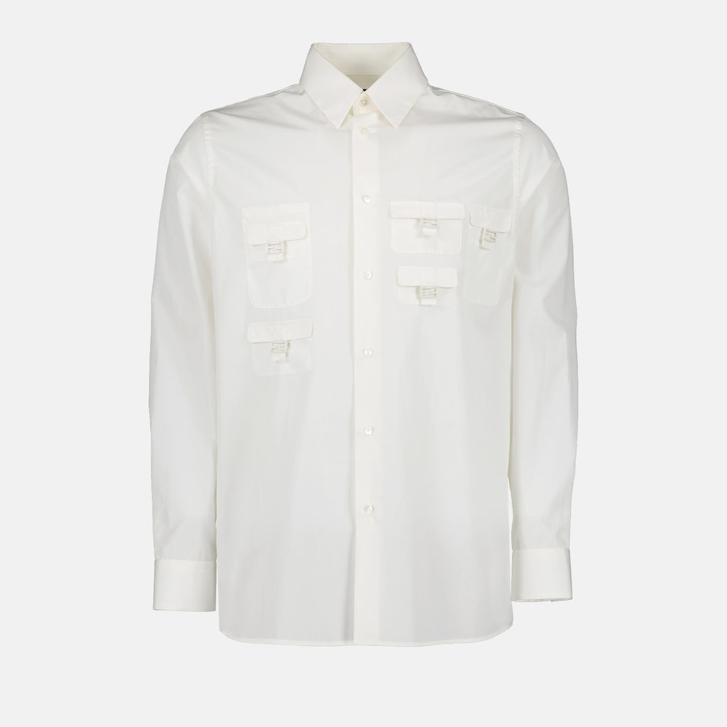 Chemises Chemise multipoche Fendi Blanc Homme