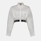 Camisas Chemise crop Miu Miu Blanco Femme