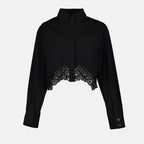 Chemise crop noire