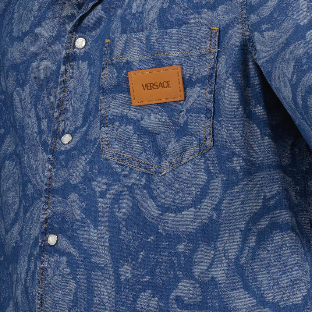Camisas Chemise en denim Barocco Versace Azul Homme
