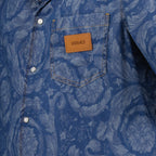 Camisas Chemise en denim Barocco Versace Azul Homme