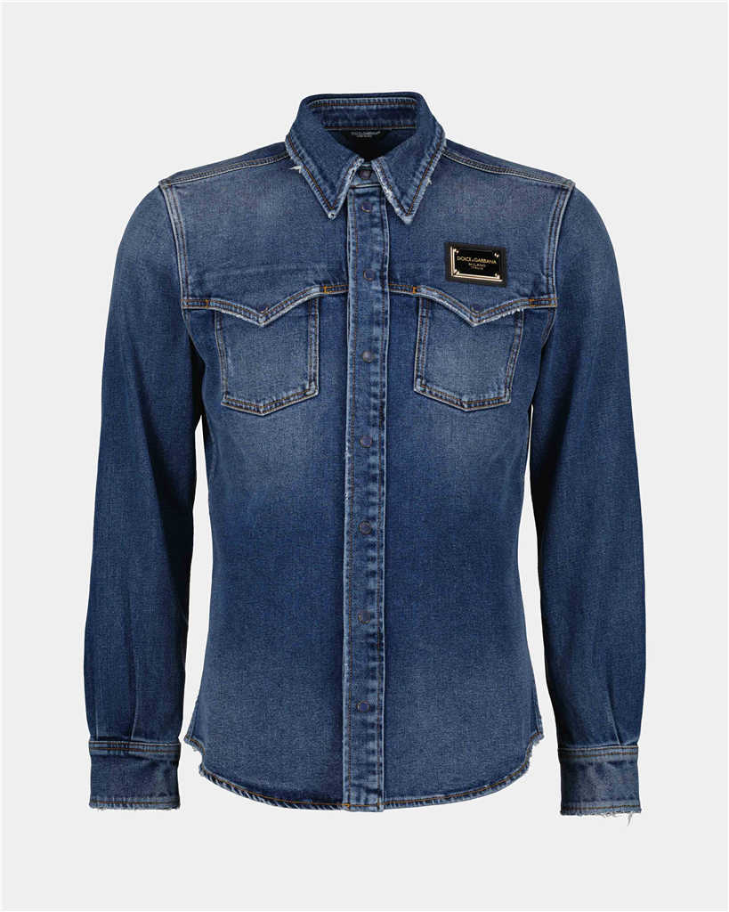 Camisas Chemise en jeans Dolce & Gabbana Azul Homme