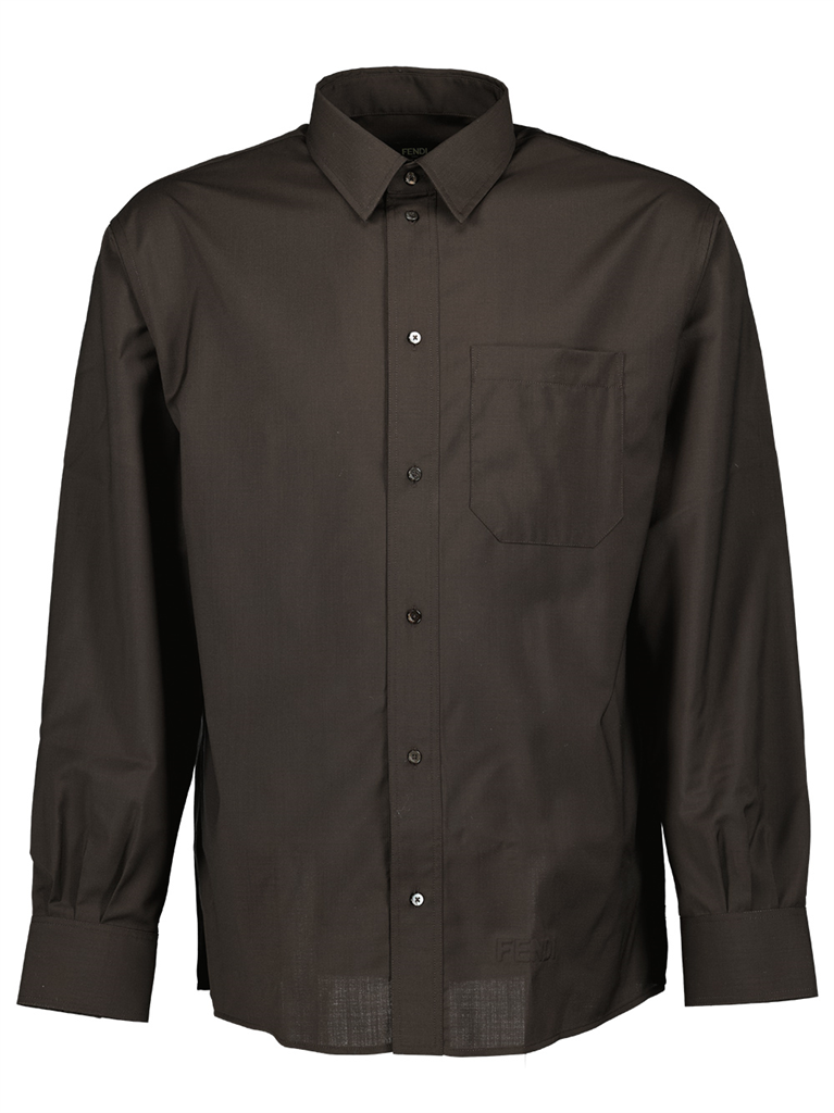 Camisas Chemise en laine Fendi Marrom Homme