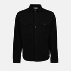 Camisas Camisa de Piqué de Algodão Saint Laurent Preto Homme