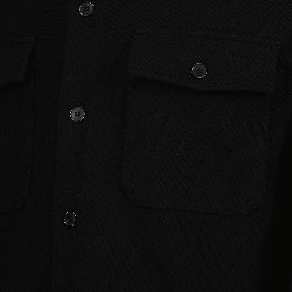 Camisas Camisa de Piqué de Algodão Saint Laurent Preto Homme