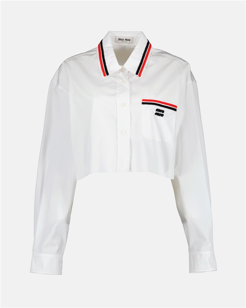 Moletons Chemise en popeline Miu Miu Branco Femme