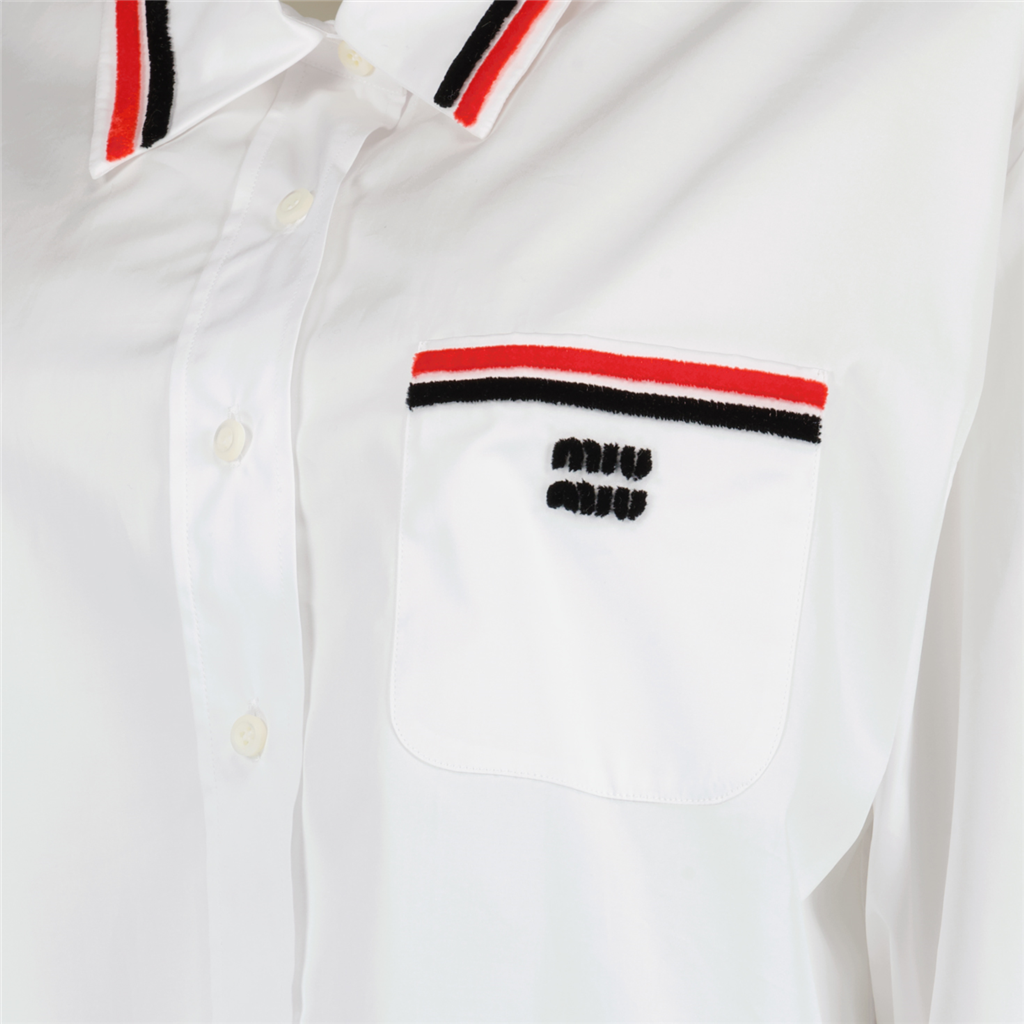 Moletons Chemise en popeline Miu Miu Branco Femme