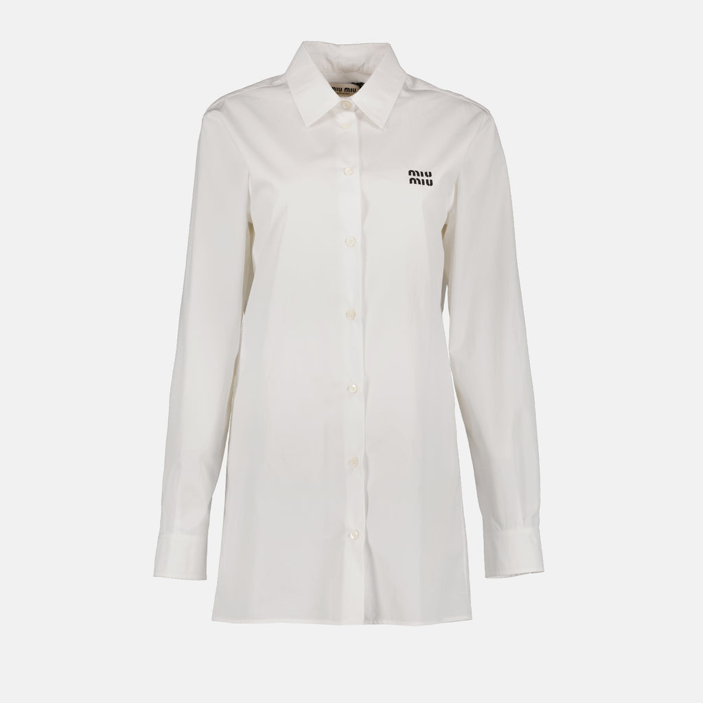 Camisas Chemise en popeline Miu Miu Branco Femme