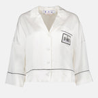 Chemise en satin blanc