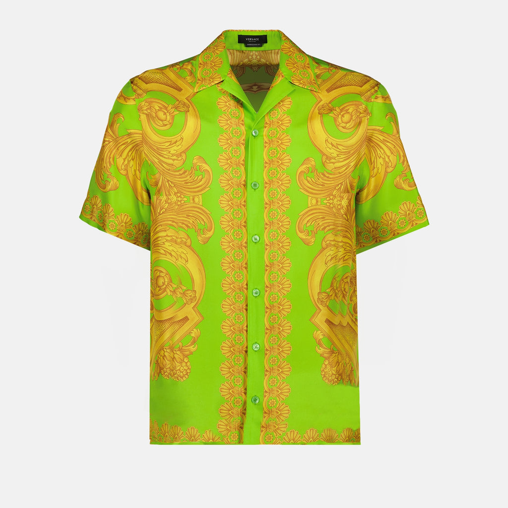 Camisas Chemise Barocco 660 Versace Verde Homme