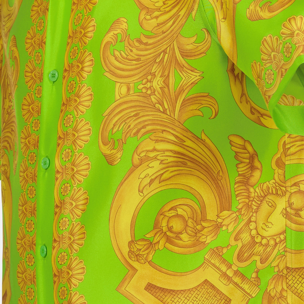 Camisas Chemise Barocco 660 Versace Verde Homme