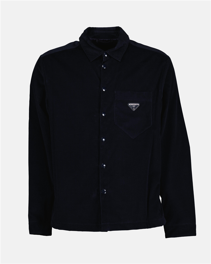 Camisas Chemise en velours Prada Azul escuro Homme