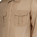 Chemise en voile de coton beige