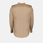 Chemise en voile de coton beige