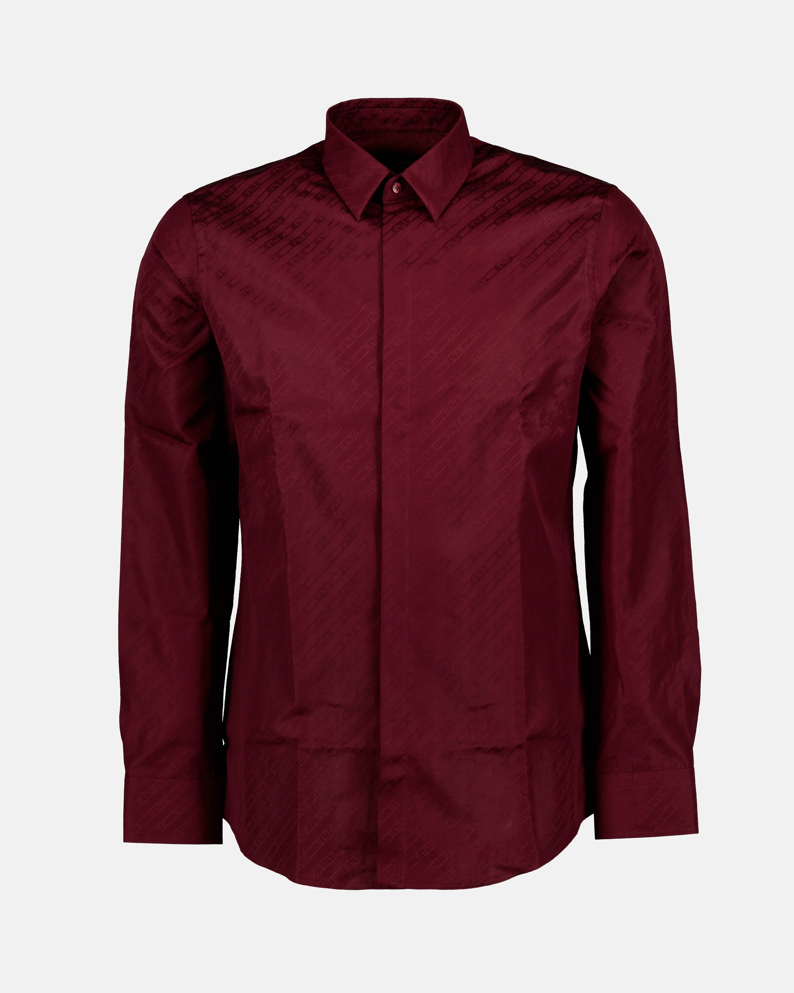 Camisas Chemise Fendi O'Lock Fendi pour Homme Bordeaux Fendi Bordéus Homme