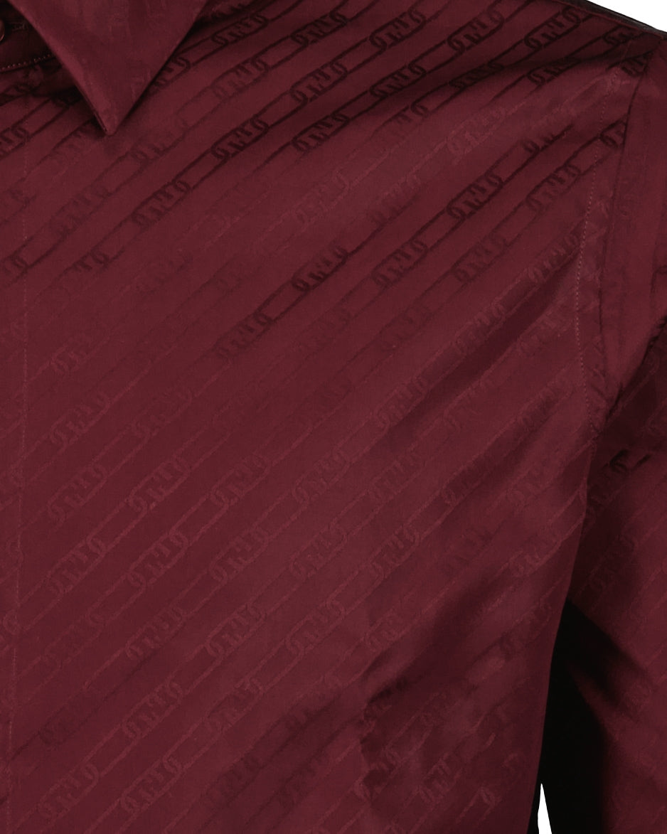 Camisas Chemise Fendi O'Lock Fendi pour Homme Bordeaux Fendi Bordéus Homme