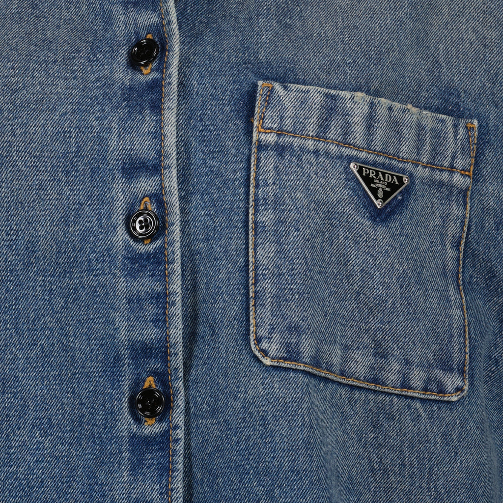 Camisas Chemise en denim Bleu Prada Azul Femme