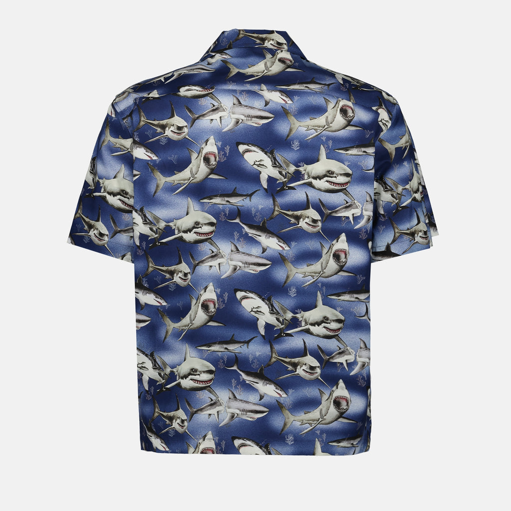 Camicie Chemise Requins Palm Angels Blu Homme
