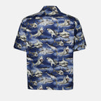 Camicie Chemise Requins Palm Angels Blu Homme
